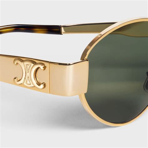 celine sunglasses gold green|Celine sunglasses triomphe gold.